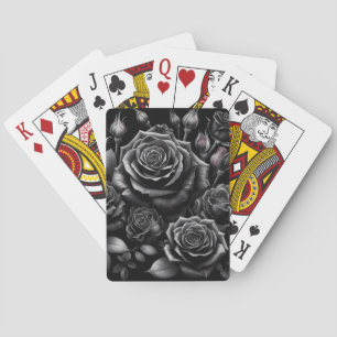 Personalized Dark Roses Playing Cards
