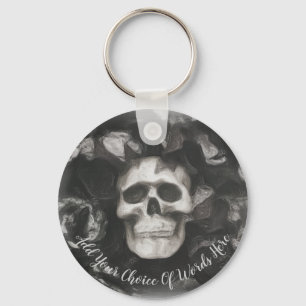 Personalized Dark Skull Keychain