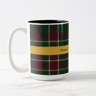 Personalized Dark Tartan Plaid Custom Quote Scot Two-Tone Coffee Mug