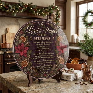 Personalized Dark Wood Christmas Lord’s Prayer Cutting Board