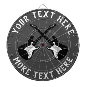 Personalized dartboard with electric guitar design