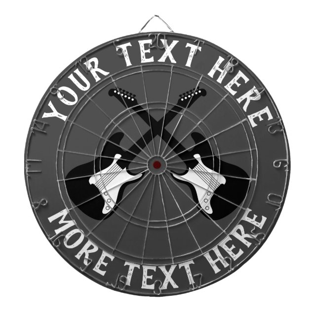 Personalized dartboard with electric guitar design (Front)