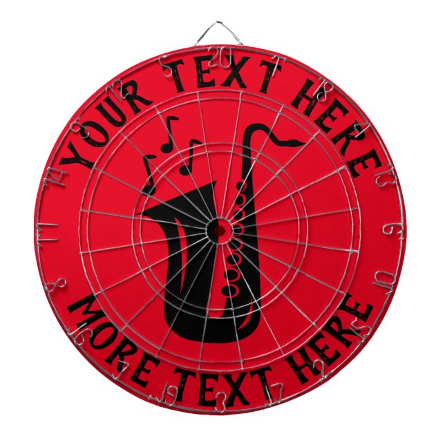 Personalized dartboard with saxophone design (Front)