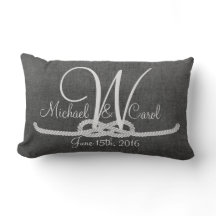 Personalized Dary Grey Monogram Family Pillow