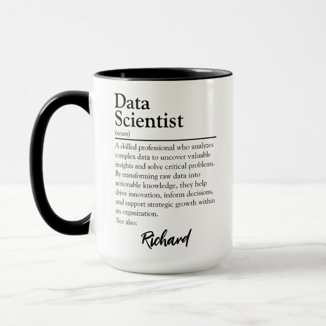 Personalized Data Scientist Definition Mug (Left)