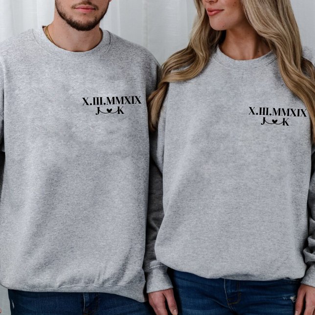 Personalized date Roman Numeral Girlfriend Sweatshirt (Creator Uploaded)