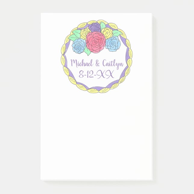 Personalized Date Wedding Cake Favour Post Its Post-it Notes (Front)
