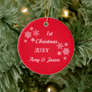 Personalized Dated Christmas Together Ceramic Ornament