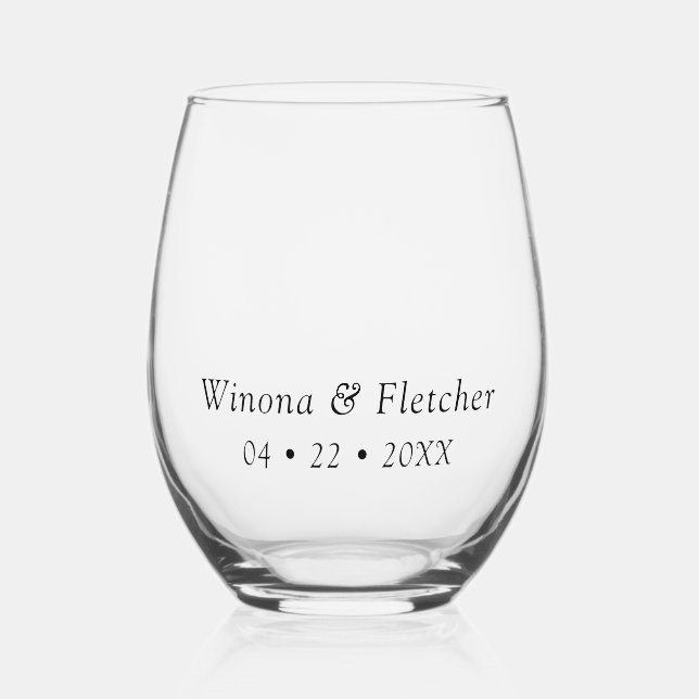 Personalized Dated Named  Stemless Wine Glass (Front)