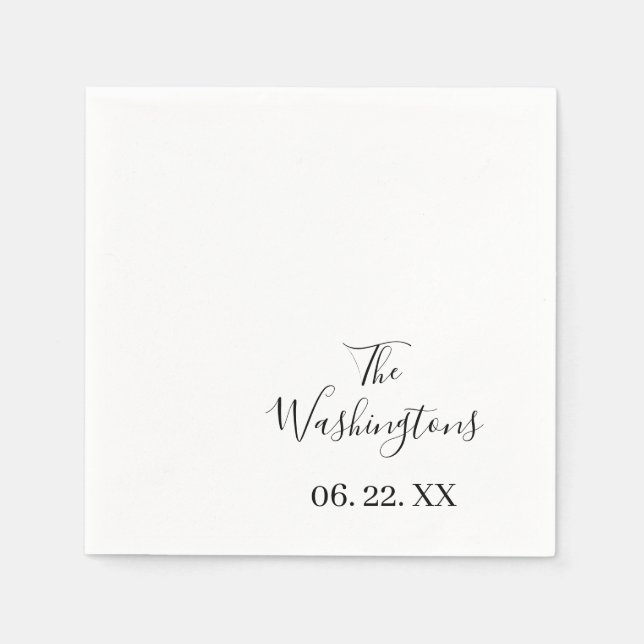 Personalized Dated White Paper Napkin (Front)