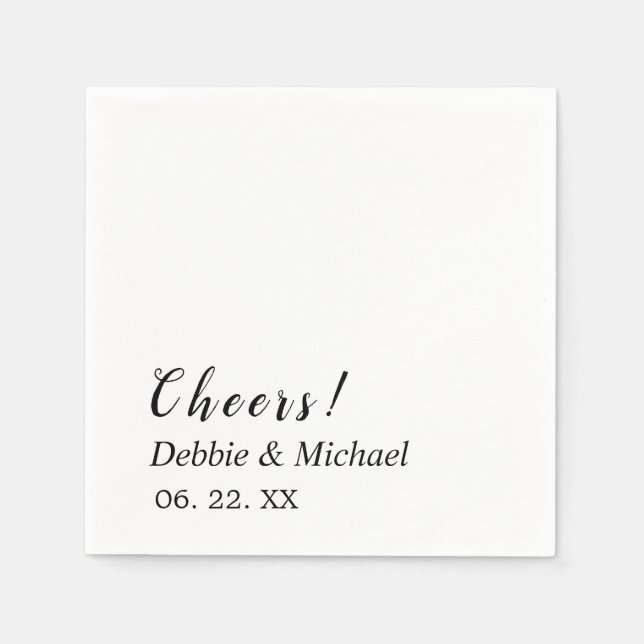 Personalized Dated White Paper Napkin (Front)