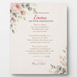 Personalized Daughter Graduation Floral Poetry Plaque