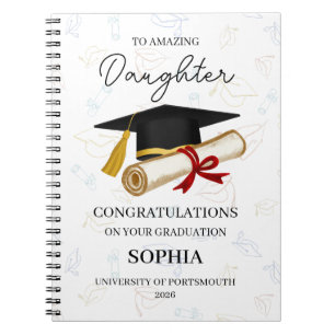 Personalized Daughter Graduation Keepsake  Notebook