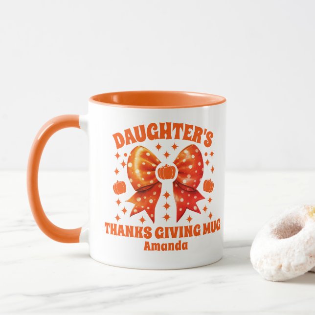Personalized Daughter's Thanksgiving  Mug (With Donut)