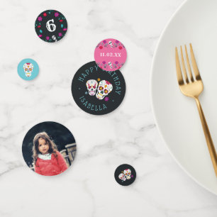 Personalized Day of the Dead Theme Birthday Party Confetti