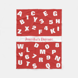 Personalized Daycare Alphabet Fleece Blanket