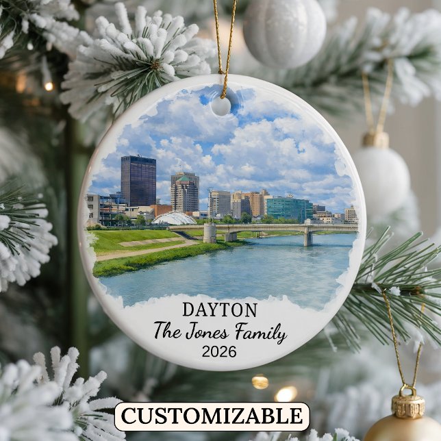 Personalized Dayton Ornament, Custom Ohio State Ceramic Ornament (Creator Uploaded)