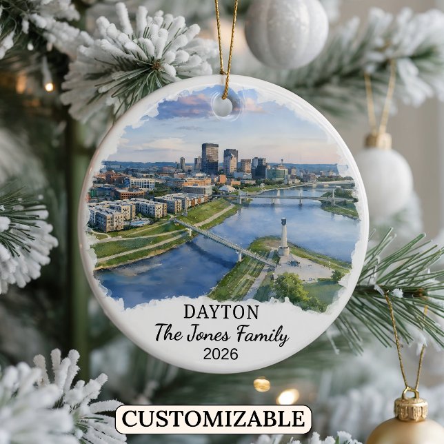 Personalized Dayton Ornament, Custom Ohio State Ceramic Ornament (Creator Uploaded)