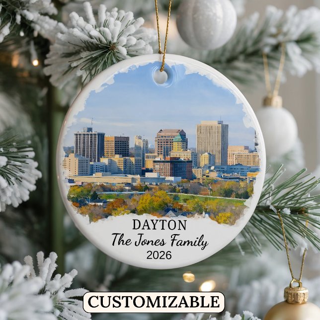 Personalized Dayton Ornament, Custom Ohio State Ceramic Ornament (Creator Uploaded)
