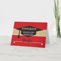 Personalized DEAN'S LIST Scholar congrats card