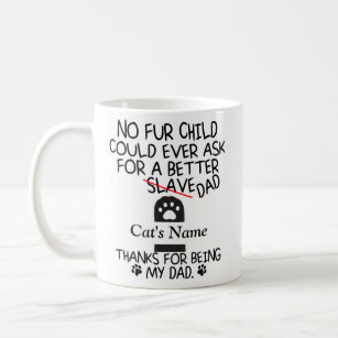 personalized dear cat dad, cat's name coffee mug