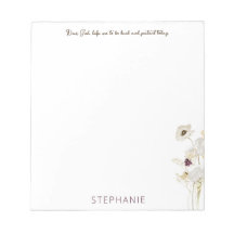 Personalized "Dear God" Notepad with White & Gold 