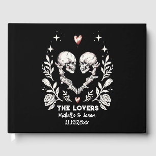 Personalized Death Lovers Gothic Skeleton Wedding Guest Book