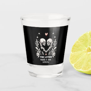 Personalized Death Lovers Gothic Skeleton Wedding  Shot Glass