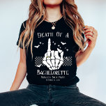 Personalized Death Of A Bachelorette Bridal Party Tri-Blend Shirt<br><div class="desc">Celebrate your spooky side with our Personalized Death Of A Bachelorette Bridal Party Tri-Blend Shirt. Ideal for a Halloween-themed bachelorette party, this shirt adds a dramatic touch of gothic elegance to your festivities. The eye-catching "Bride or Die" design, combined with customizable details, makes it a perfect choice for a bride...</div>