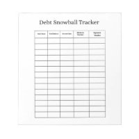 Personalized Debt Snowball Tracker Notepad
