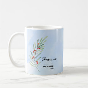 Personalized December Flower Mug