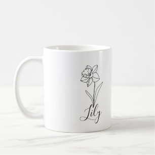 Personalized December Narcissus Birth Flower Gift  Coffee Mug