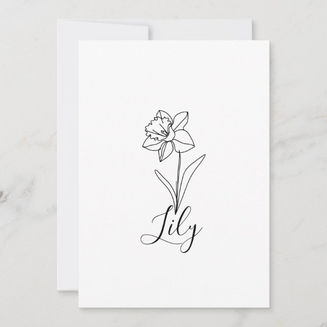 Personalized December Narcissus Birth Flower Gift  Invitation (Front)