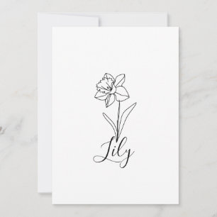 Personalized December Narcissus Birth Flower Gift Invitation