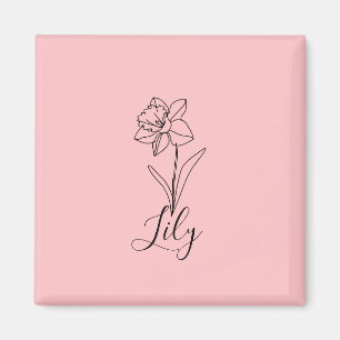 Personalized December Narcissus Birth Flower Gift Magnet