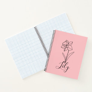 Personalized December Narcissus Birth Flower Gift  Notebook