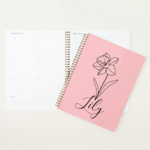Personalized December Narcissus Birth Flower Gift Planner