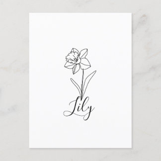 Personalized December Narcissus Birth Flower Gift  Postcard