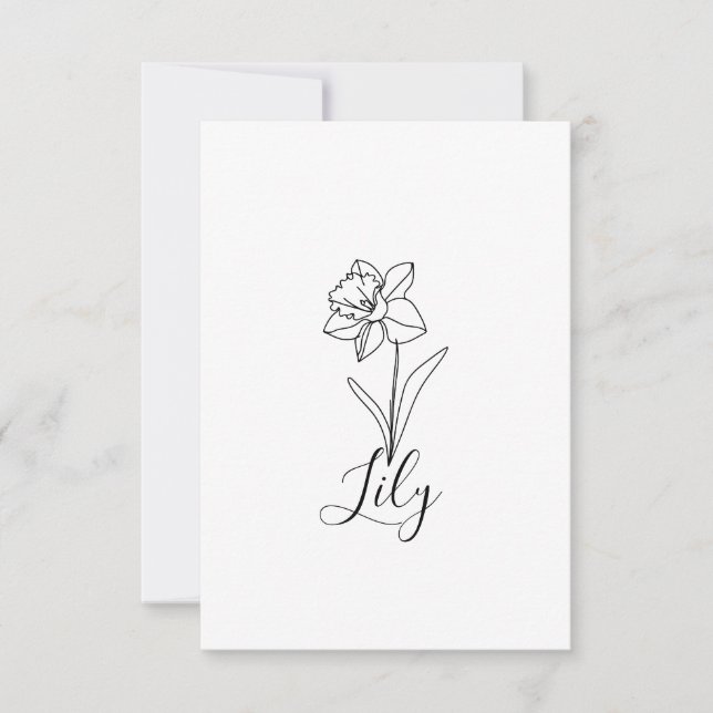 Personalized December Narcissus Birth Flower Gift  Thank You Card (Front)