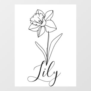 Personalized December Narcissus Birth Flower Gift Window Cling