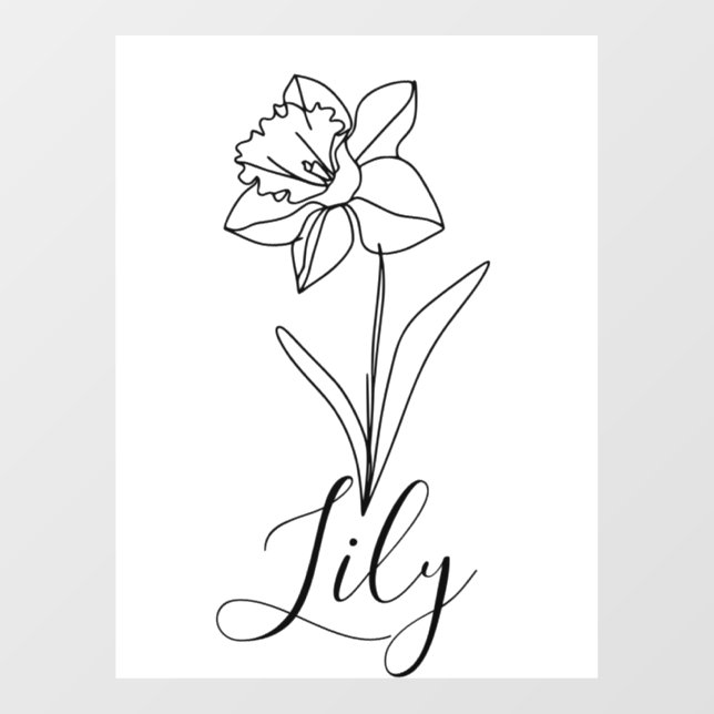 Personalized December Narcissus Birth Flower Gift  Window Cling (Sheet)