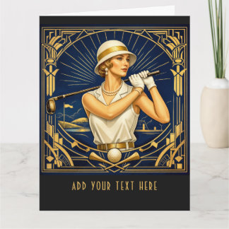 Personalized Deco Golfer- Big Golf Card