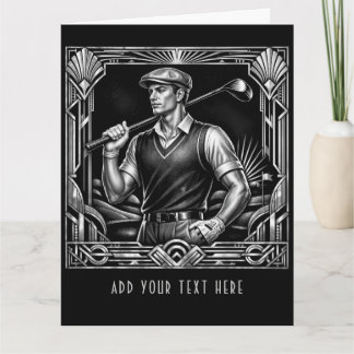 Personalized Deco Golfer- Big Golf Card