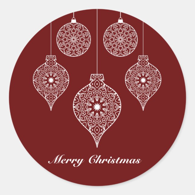 Personalized Decorative Christmas Design Classic Round Sticker (Front)