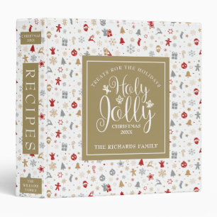 Personalized Decorative Christmas Recipe Binder