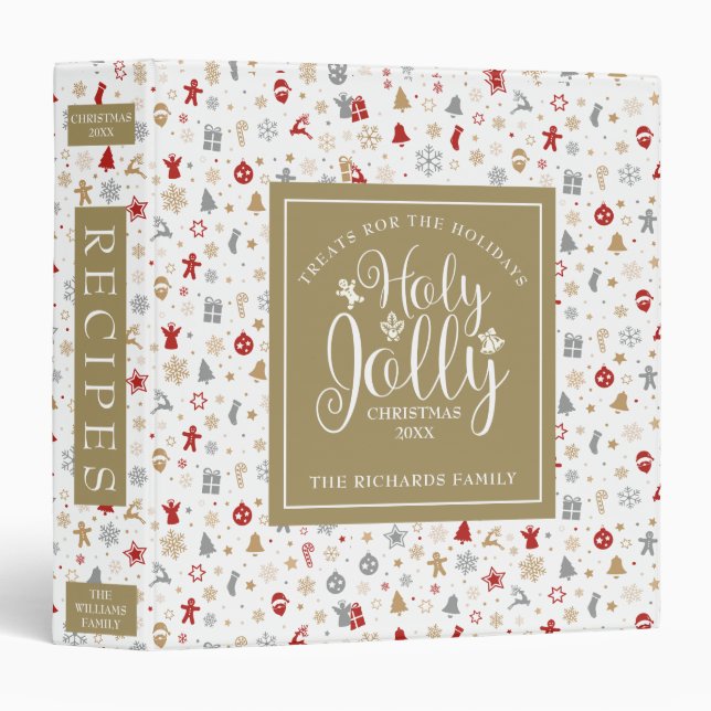 Personalized Decorative Christmas Recipe Binder (Front/Spine)