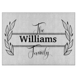 Personalized Decorative Family Name Monogram Cutting Board