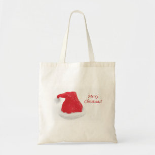 Personalized Decorative Merry Christmas Santa Hat Tote Bag