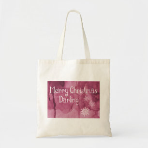 Personalized Decorative Merry Christmas Snowflake Tote Bag