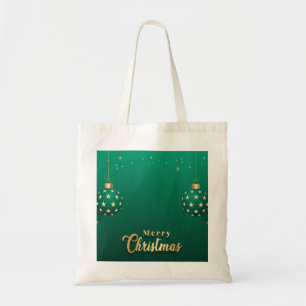 Personalized Decorative Merry Christmas Swirl Tote Bag